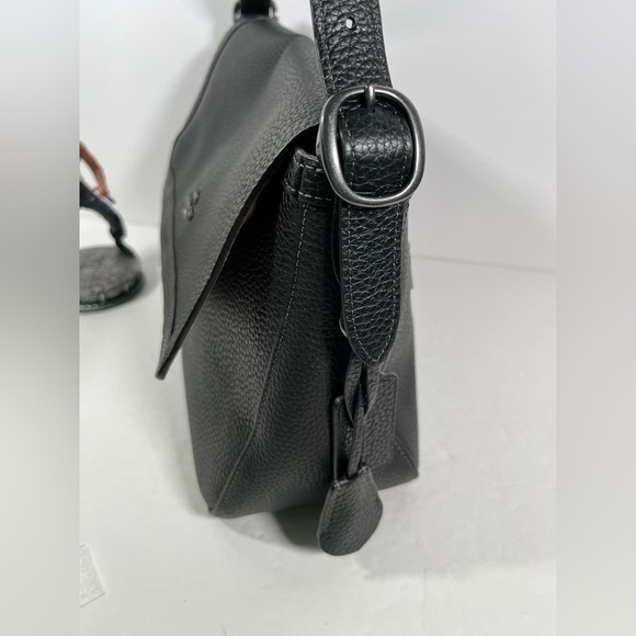 NWT Coach Etta flap bag Leather Gunmetal/Black - Picture 11 of 13